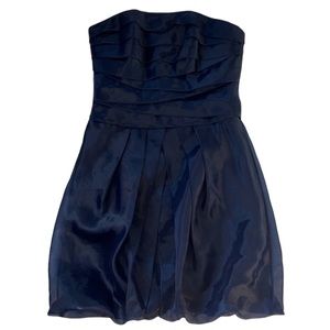 VERA WANG sz 6 Strapless Mini Dress “White Collection” Puff Skirt Navy Blue